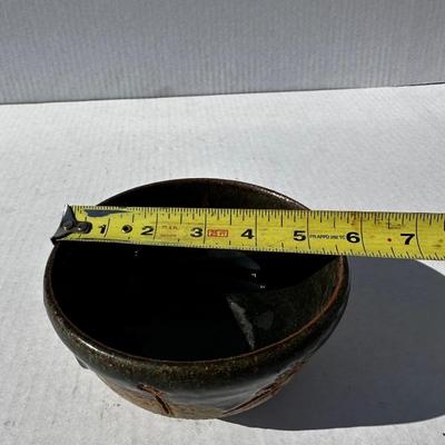 Vintage stoneware bowl signed