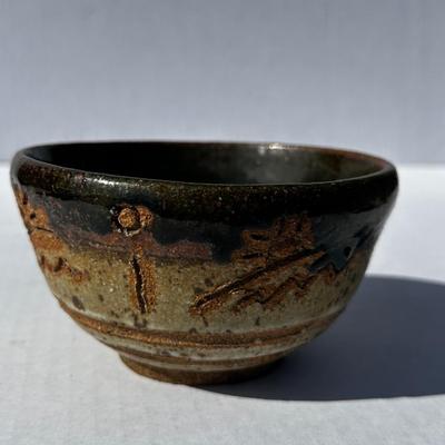 Vintage stoneware bowl signed