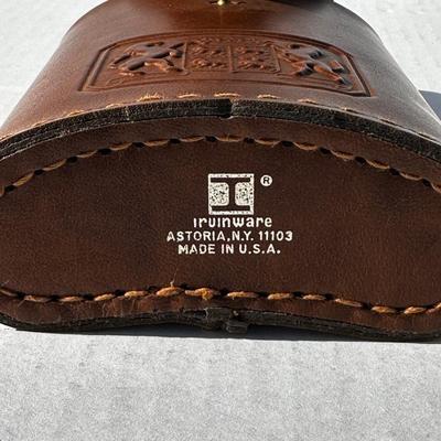 Vintage Glass flask in leather case