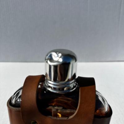 Vintage Glass flask in leather case