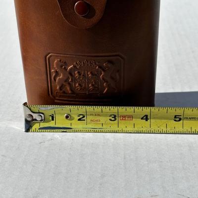 Vintage Glass flask in leather case