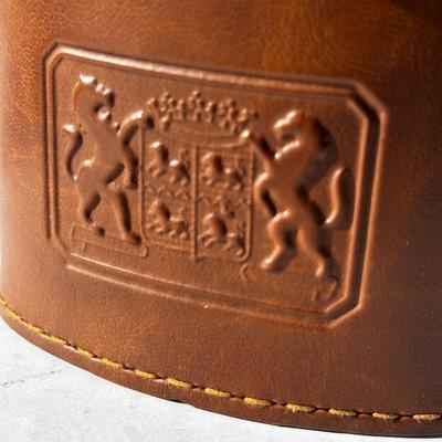 Vintage Glass flask in leather case