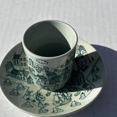 Nymolle Art Faience "Hoyrup" Tea Cup & Saucer Plate / Single Tea Set