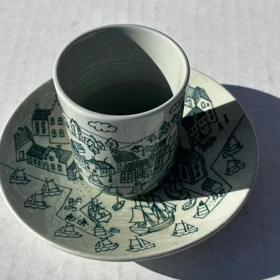 Nymolle Art Faience "Hoyrup" Tea Cup & Saucer Plate / Single Tea Set