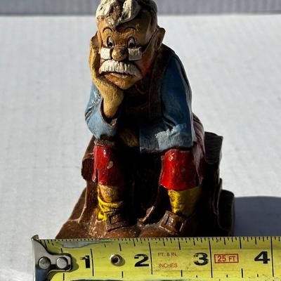 Disney Seated Geppetto Syroco Wood Statue â€” c1940-1950
