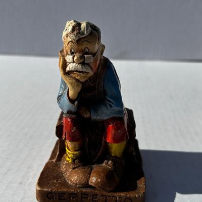 Disney Seated Geppetto Syroco Wood Statue â€” c1940-1950