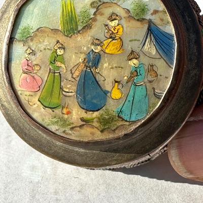 Vintage Asian trinket box with jewels