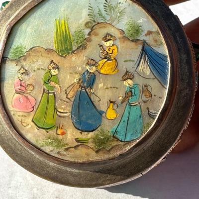 Vintage Asian trinket box with jewels