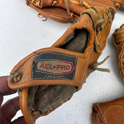 Lot of vintage Baseball and softball gloves