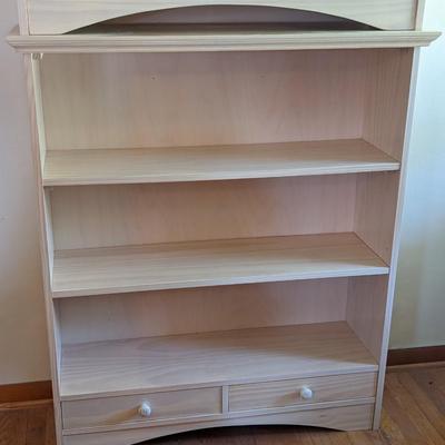 Like New Solid Wood Blonde Shaker Style Bookcase