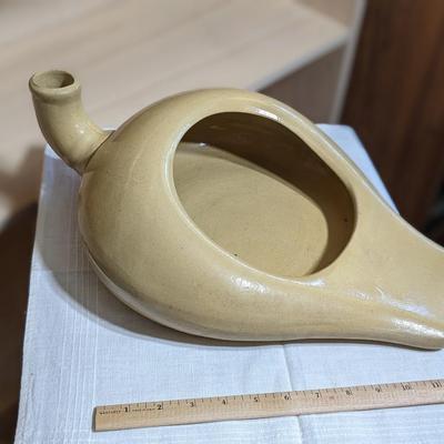 Antique Yellow Ware STONEWARE URINAL Great For Decoration or Planter