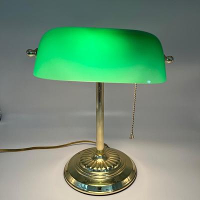 DESK LAMP w/ Glass Shade