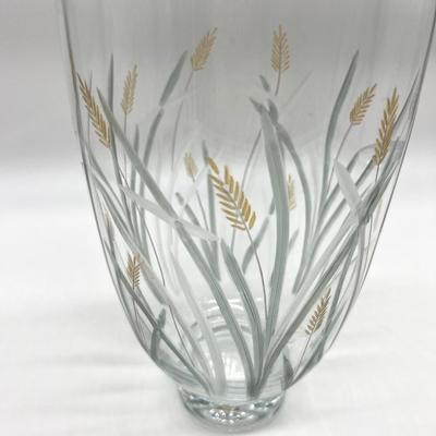 Vintage Engravedâ€œWheat Grass Harvestâ€ Vase.