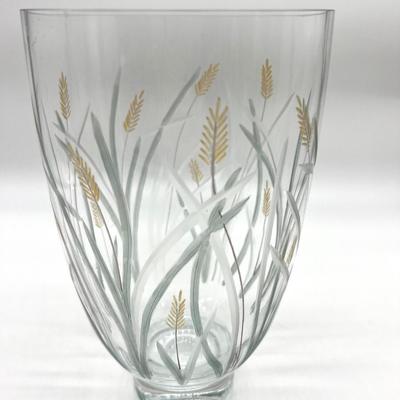 Vintage Engravedâ€œWheat Grass Harvestâ€ Vase.