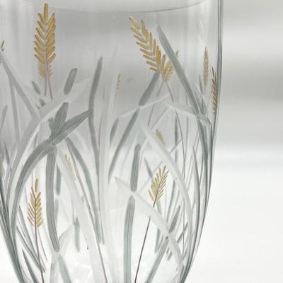 Vintage Engravedâ€œWheat Grass Harvestâ€ Vase.