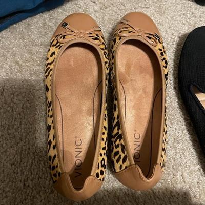 Vionic Leopard Print Calf Hair Flats