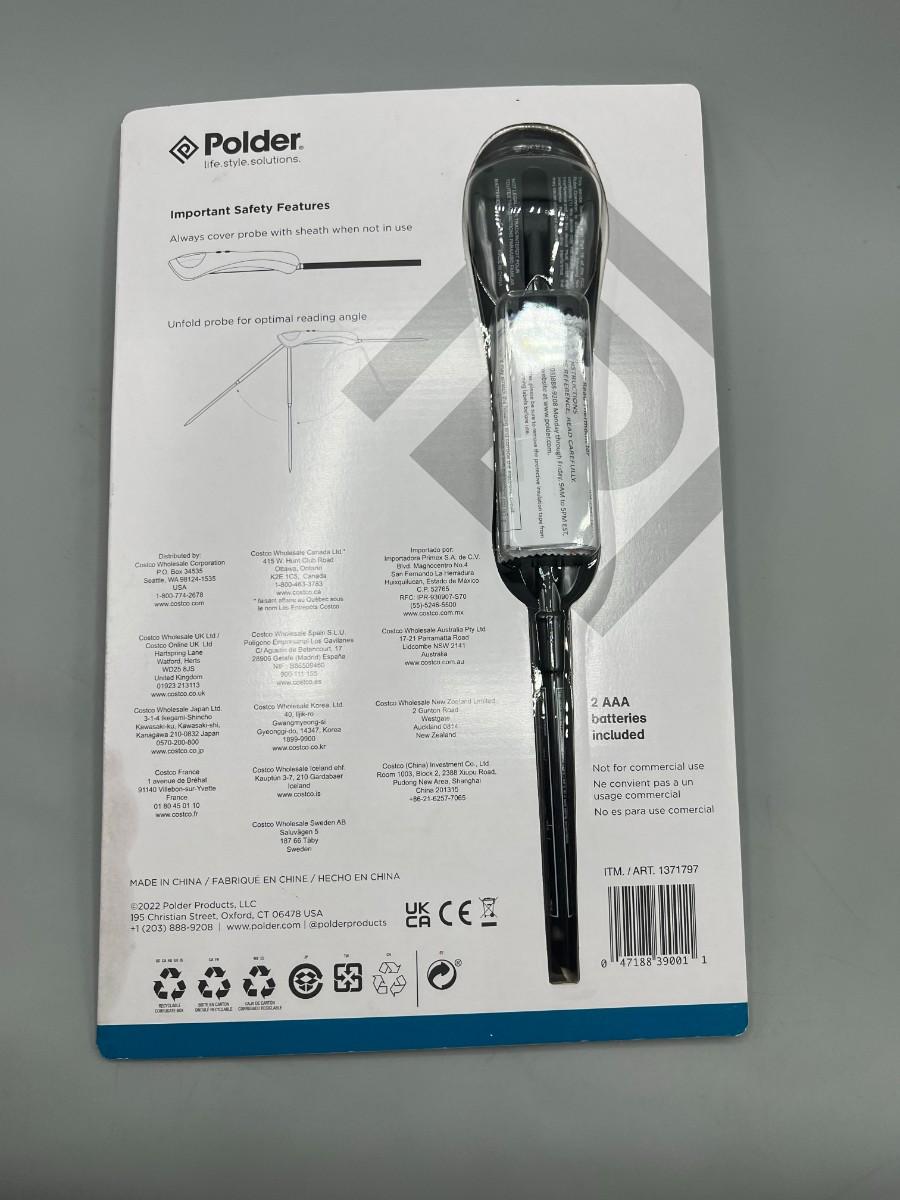 New Polder Deluxe Instant Read Cooking Digital Thermometer