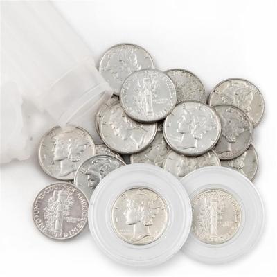 Uncirculated Mercury Dime Rolls