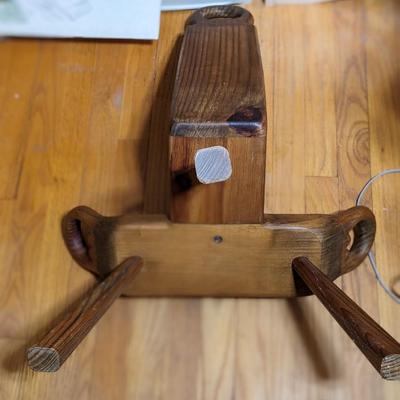 Vintage Don Shoemaker Wood 3 Legged "Silla Partera"