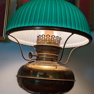Antique Brass Wired Kerosene Lamp