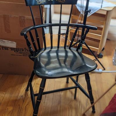 Genuine Nichols & Stone Co Black Bowback Windsor Armchair