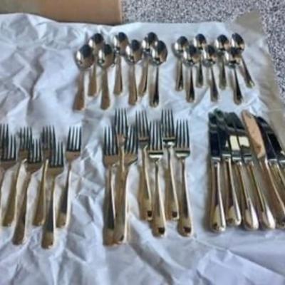 Gorhman Golden Ribbon Edge Stainless Flatware