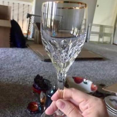 Gorham Diamond Gold Crystal Stemware