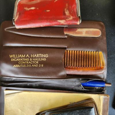 Large collection of Leather Men's Women's Wallets, key holders, notebooks, Etc