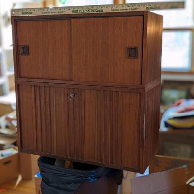 MCM Teak Laminate Wall Cabinets
