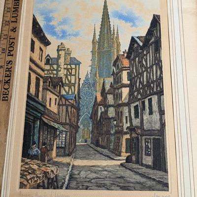 Vintage Signed Rue de l'Epicerie, Rouen