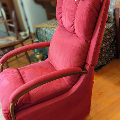 Lay-Z-Boy Red Suede Recliner with Tags