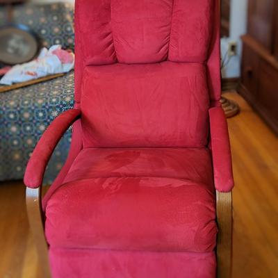 Lay-Z-Boy Red Suede Recliner with Tags