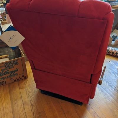 Lay-Z-Boy Red Suede Recliner with Tags