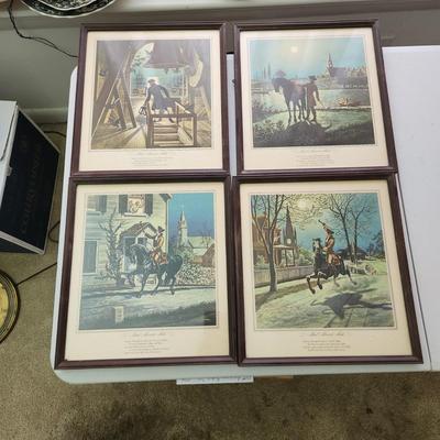 Vintage Paul Revere art set of 4