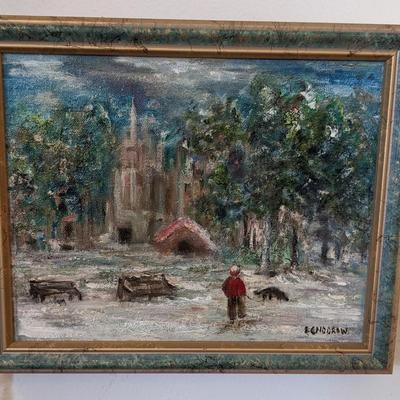 Sweet Vintage Original Painting, Signed