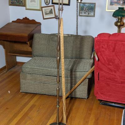 Antique Bronze Floor Lamp, Works
