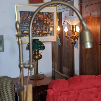 Antique Bronze Floor Lamp, Works