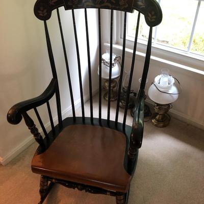 Vintage Stenciled Wooden Rocking Chair -Lot 103