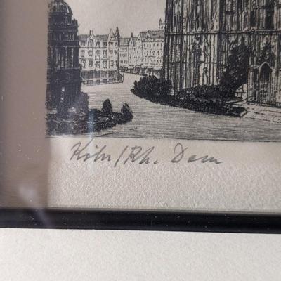 Signed Koln A Rh Dom Lithograph
