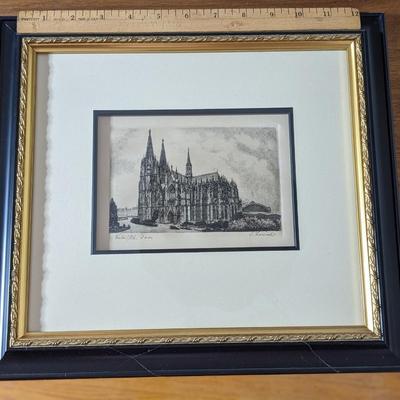 Signed Koln A Rh Dom Lithograph