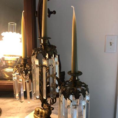 Antique Crystal Candelabra -Lot 104