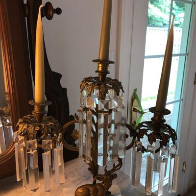 Antique Crystal Candelabra -Lot 104