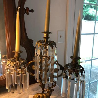 Antique Crystal Candelabra -Lot 104