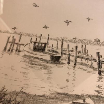 Jo Ko Matted Signed Print Outer Banks, NC. -Lot 109