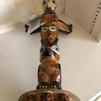 Alaska Black Diamond Totem Handmade Signed -Lot 112