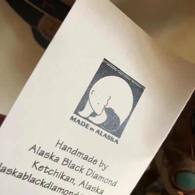 Alaska Black Diamond Totem Handmade Signed -Lot 112