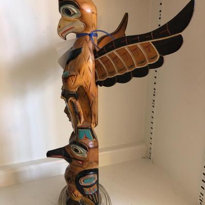Alaska Black Diamond Totem Handmade Signed -Lot 112