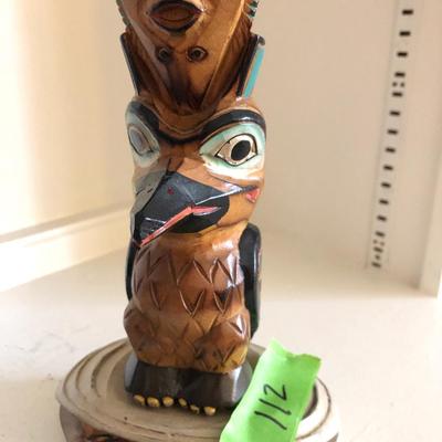 Alaska Black Diamond Totem Handmade Signed -Lot 112