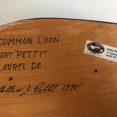 Arthur Pettit Signed Loon & Jennings Decoy Co. Loon -Lot 113