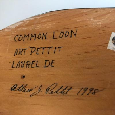 Arthur Pettit Signed Loon & Jennings Decoy Co. Loon -Lot 113